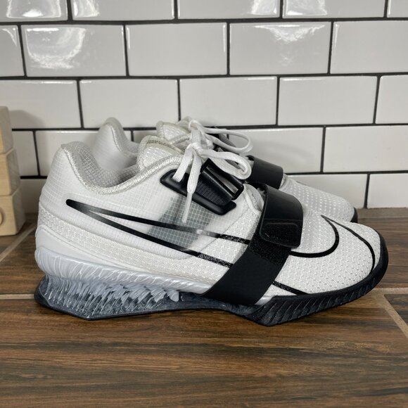 Nike Romaleos 4 Mens Size 5 Weightlifting Shoes White Black Training Sneakers - Picture 3 of 13